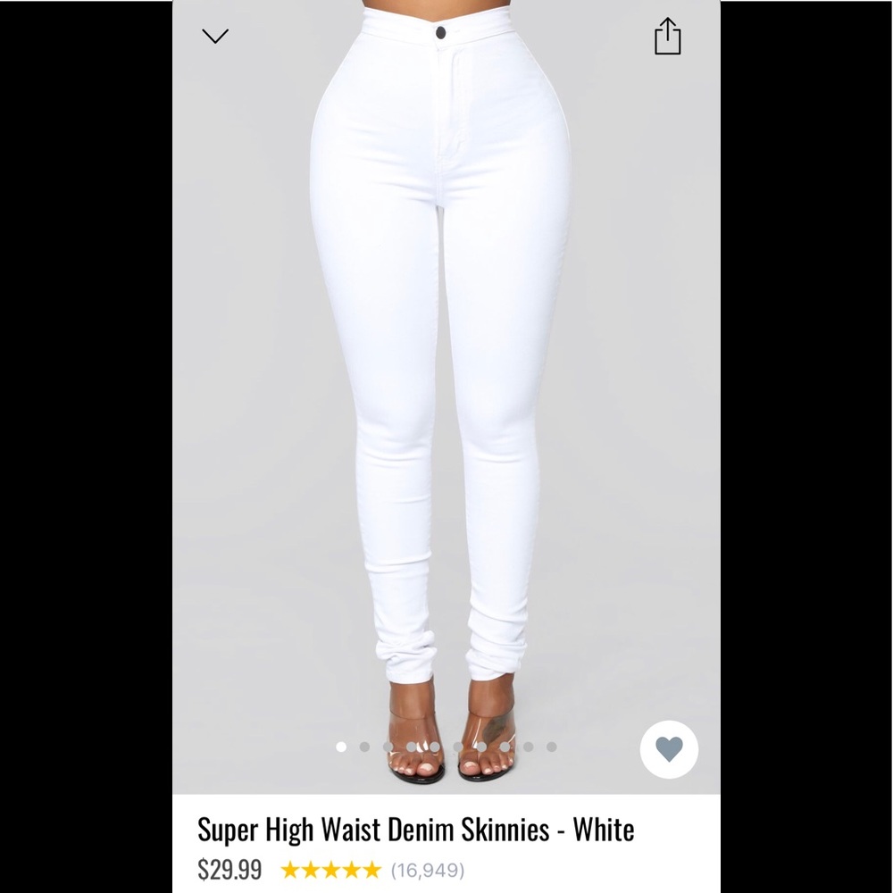 White denim high waisted skinnies